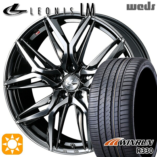 【取付対象】レクサスNX 235/55R18 104V XL ウィンラン R330 Weds レオニス LM BMCMC (ブラックメタルコート/ミラーカット) 18インチ 8.0J 5H114.3 サマータイヤホイールセット