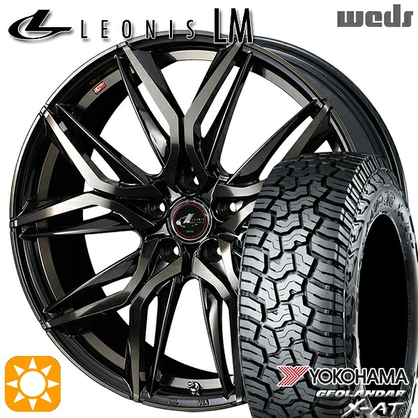 【取付対象】デリカD5 LT215/70R16 100/97Q ヨコハマ ジオランダー X-AT G016 Weds レオニス LM PBMC/TI (パールブラック ミラーカット/チタントップ) 16インチ 6.5J 5H114.3 サマータイヤホイールセット