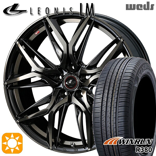 【取付対象】ヤリスクロス 205/65R16 95H ウィンラン R380 Weds レオニス LM PBMC/TI (パールブラック ミラーカット/チタントップ) 16インチ 6.5J 5H114.3 サマータイヤホイールセット