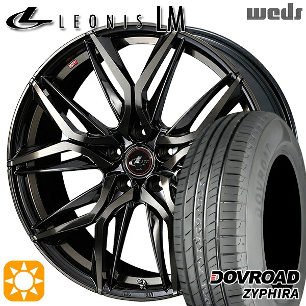 【取付対象】エスティマ ヤリスクロス 215/60R16 95H DOVROAD ザイファイラ Weds レオニス LM PBMC/TI (パールブラック ミラーカット/チタントップ) 16インチ 6.5J 5H114.3 サマータイヤホイールセット |格安タイヤホイールジャストパーツ