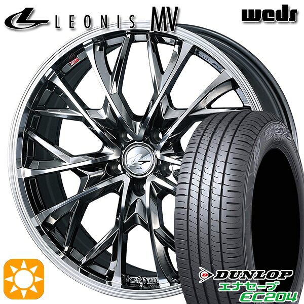 【取付対象】215/60R16 95H ダンロップ エナセーブ EC204 Weds レオニス MV BMCMC (ブラックメタルコート ミラーカット) 16インチ 6.5J 5H114.3 サマータイヤホイールセット ｜格安タイヤホイールジャストパーツ