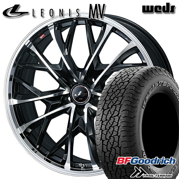 【取付対象】225/65R17 102T ORWL BFグッドリッチ トレールテレーン Weds レオニス MV PBMC (パールブラック/ミラーカット) 17インチ 7.0J 5H114.3 サマータイヤホイールセット