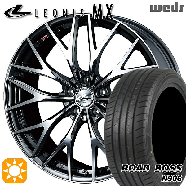 【取付対象】245/35R20 95W XL ロードボス N906 Weds レオニス MX BMCMC (ブラックメタルコート ミラーカット) 20インチ 8.5J 5H114.3 サマータイヤホイールセット