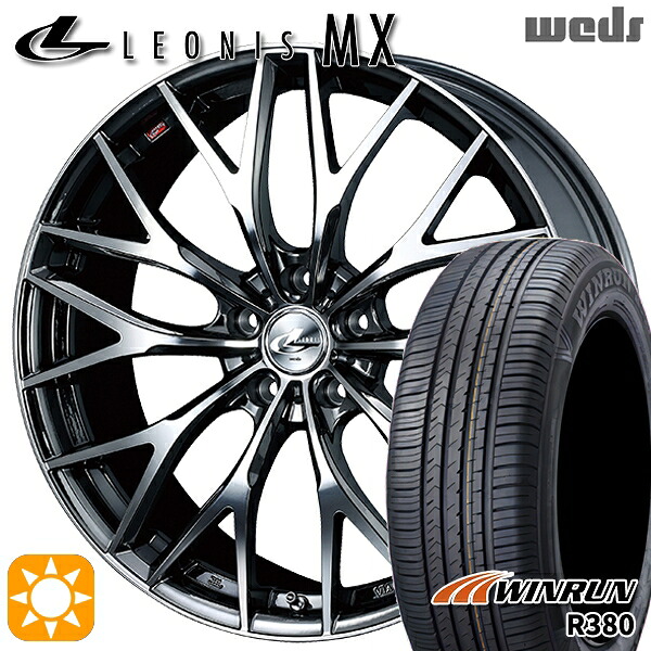 【取付対象】マツダ6 エクストレイル 225/60R18 104V XL ウィンラン R380 Weds レオニス MX BMCMC (ブラックメタルコート ミラーカット) 18インチ 8.0J 5H114.3 サマータイヤホイールセット |格安タイヤホイールジャストパーツ