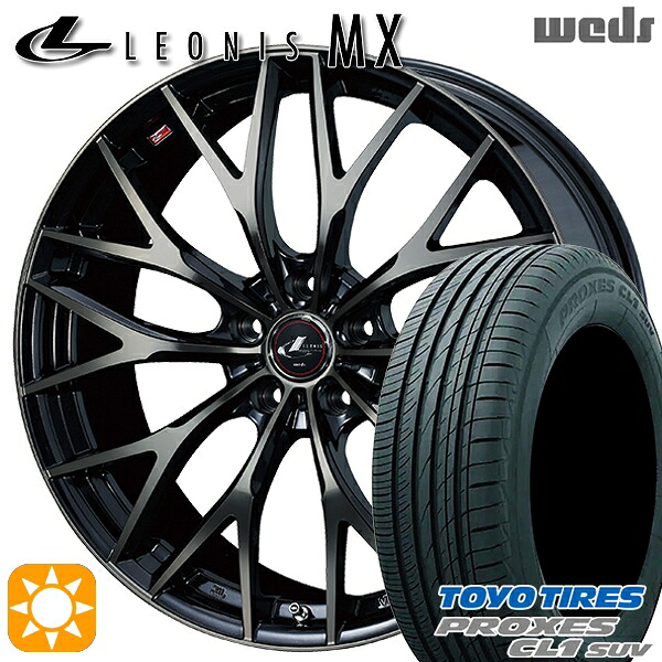 【取付対象】225/65R17 102H トーヨー プロクセス CL1 SUV Weds レオニス MX PBMC/TI (パールブラック ミラーカット/チタントップ) 17インチ 7.0J 5H114.3 サマータイヤホイールセット