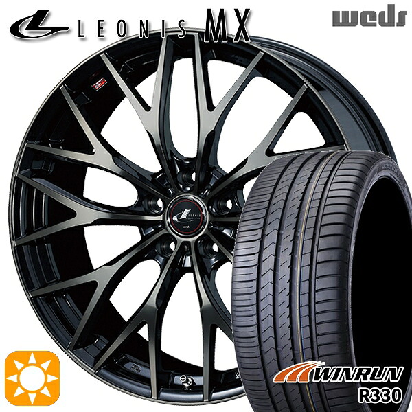 【取付対象】225/35R20 93W XL ウィンラン R330 Weds レオニス MX PBMC/TI (パールブラック ミラーカット/チタントップ) 20インチ 8.5J 5H114.3 サマータイヤホイールセット |格安タイヤホイールジャストパーツ