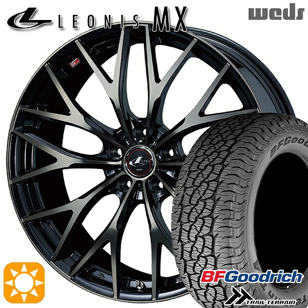 【取付対象】235/60R18 107H XL RBL BFグッドリッチ トレールテレーン Weds レオニス MX PBMC/TI (パールブラック ミラーカット/チタントップ) 18インチ 7.0J 5H114.3 サマータイヤホイールセット