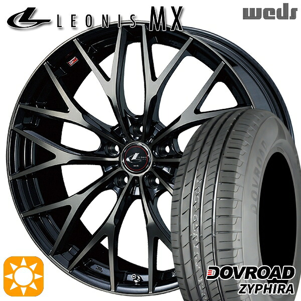 【取付対象】エスティマ ヤリスクロス 215/60R16 95H DOVROAD ザイファイラ Weds レオニス MX PBMC/TI (パールブラック ミラーカット/チタントップ) 16インチ 6.5J 5H114.3 サマータイヤホイールセット |格安タイヤホイールジャストパーツ
