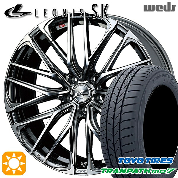 【取付対象】215/55R17 94V トーヨー トランパス mp7 Weds レオニス SK BMCMC (ブラックメタルコート ミラーカット) 17インチ 7.0J 5H100 サマータイヤホイールセット ｜格安タイヤホイールジャストパーツ
