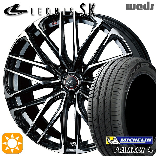 【取付対象】170シエンタ 185/60R15 88H XL ミシュラン プライマシー4 Weds レオニス SK PBMC (パールブラック ミラーカット) 15インチ 6.0J 5H100 サマータイヤホイールセット