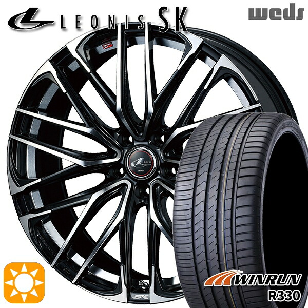 【取付対象】レクサスNX 235/55R18 104V XL ウィンラン R330 Weds レオニス SK PBMC (パールブラック ミラーカット) 18インチ 7.0J 5H114.3 サマータイヤホイールセット