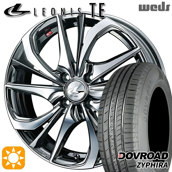 【取付対象】アクア クロスビー 185/55R16 83V DOVROAD ザイファイラ Weds レオニス TE BMCMC (ブラックメタルコート/ミラーカット) 16インチ 6.0J 4H100 サマータイヤホイールセット |格安タイヤホイールジャストパーツ