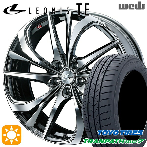 【取付対象】215/60R17 96H トーヨー トランパス mp7 Weds レオニス TE BMCMC (ブラックメタルコート/ミラーカット) 17インチ 7.0J 5H114.3 サマータイヤホイールセット