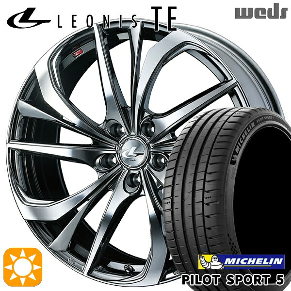 【取付対象】245/45R19 102Y XL ミシュラン パイロットスポーツ5 Weds レオニス TE BMCMC (ブラックメタルコート/ミラーカット) 19インチ 8.0J 5H114.3 サマータイヤホイールセット