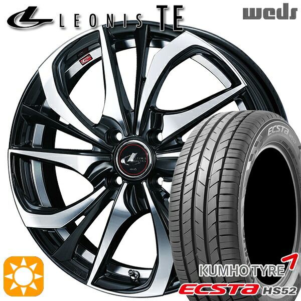 【取付対象】195/45R16 84V XL クムホ エクスタ HS52 Weds レオニス TE PBMC (パールブラック ミラーカット) 16インチ 6.0J 4H100 サマータイヤホイールセット 68,970円