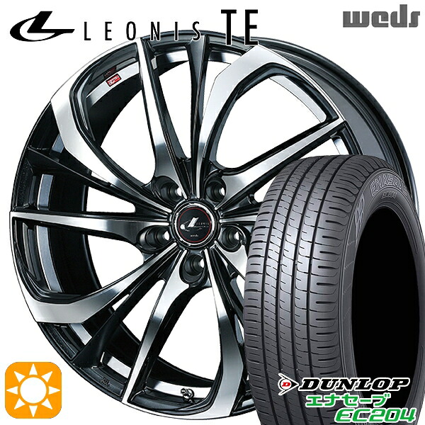 【取付対象】225/45R18 95W XL ダンロップ エナセーブ EC204 Weds レオニス TE PBMC (パールブラック ミラーカット) 18インチ 8.0J 5H114.3 サマータイヤホイールセット