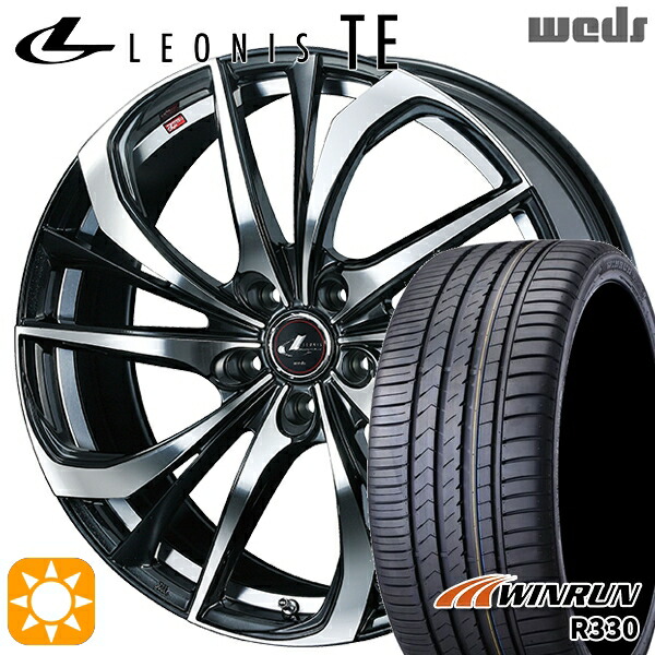 【取付対象】レクサスNX 235/55R18 104V XL ウィンラン R330 Weds レオニス TE PBMC (パールブラック ミラーカット) 18インチ 7.0J 5H114.3 サマータイヤホイールセット