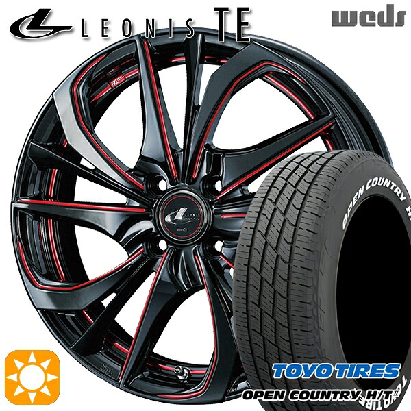 【取付対象】ライズ ロッキー 195/60R17 90H トーヨー オープンカントリー H/T2 WL Weds レオニス TE BK/SC[RED] (ブラック/SCマシニング[レッド]) 17インチ 6.5J 4H100 サマータイヤホイールセット