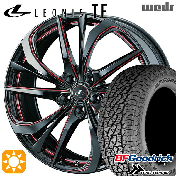 【取付対象】235/60R18 107H XL RBL BFグッドリッチ トレールテレーン Weds レオニス TE BK/SC[RED] (ブラック/SCマシニング[レッド]) 18インチ 7.0J 5H114.3 サマータイヤホイールセット