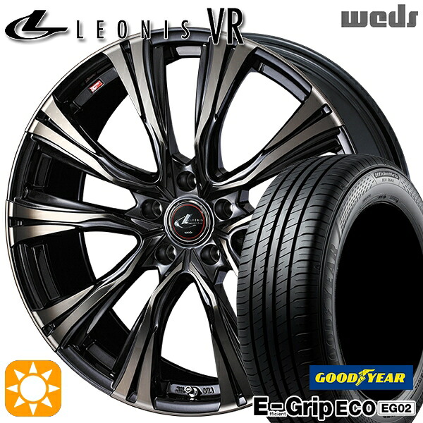【取付対象】エスクァイア セレナ 195/65R15 91H グッドイヤー エフィシェントグリップ EG02 Weds レオニス VR PBMC/TI 15インチ 6.0J 5H114.3 サマータイヤホイールセット