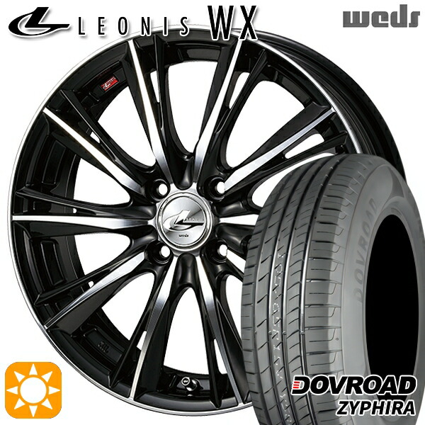 【取付対象】エブリィワゴン 165/60R14 75H DOVROAD ザイファイラ Weds レオニス WX BKMC (ブラック ミラーカット) 14インチ 4.5J 4H100 サマータイヤホイールセット