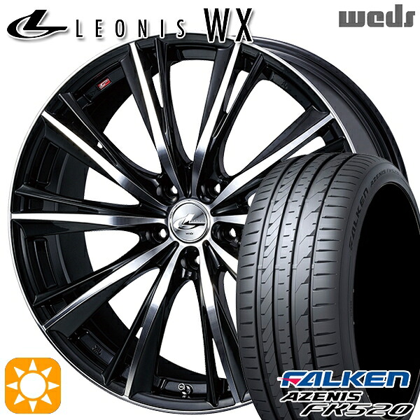 【取付対象】C-HR ヴェゼル 225/50R18 99W XL ファルケン アゼニス FK520 Weds レオニス WX BKMC (ブラック ミラーカット) 18インチ 8.0J 5H114.3 サマータイヤホイールセット