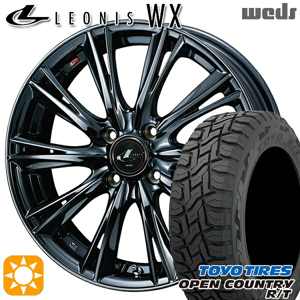 【取付対象】アクア クロスビー 175/60R16 82Q トーヨー オープンカントリー R/T Weds レオニス WX BMC1（ブラックメタルコート ワン） 16インチ 6.0J 4H100 サマータイヤホイールセット