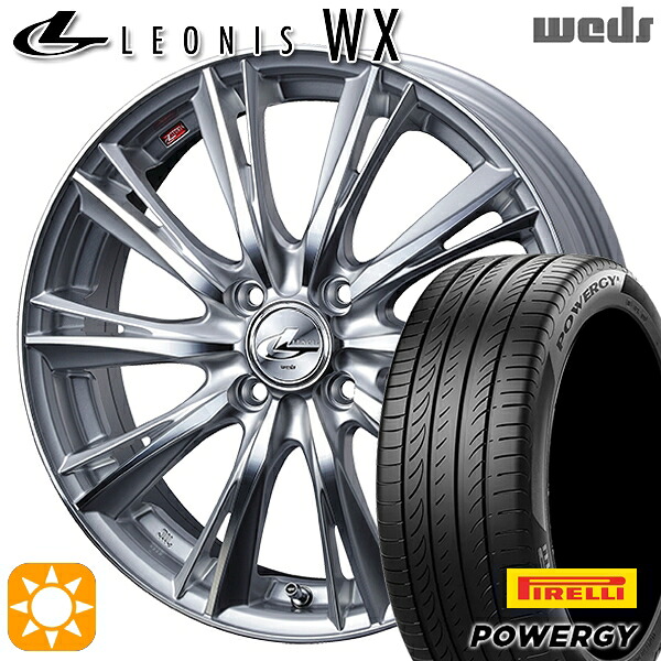 【取付対象】フィット アクア 185/60R15 84H ピレリ パワジー Weds レオニス WX HSMC (ハイパーシルバー ミラーカット) 15インチ 5.5J 4H100 サマータイヤホイールセット 64,185円