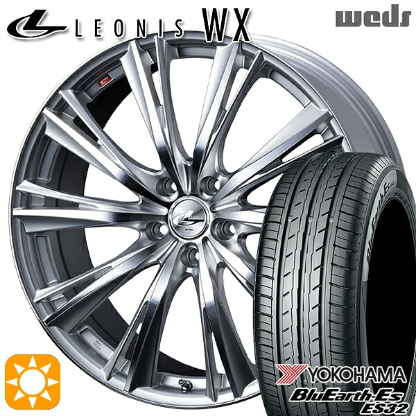 【取付対象】195/65R15 91S ヨコハマ ブルーアース ES32 Weds レオニス WX HSMC (ハイパーシルバー ミラーカット) 15インチ 6.0J 5H114.3 サマータイヤホイールセット