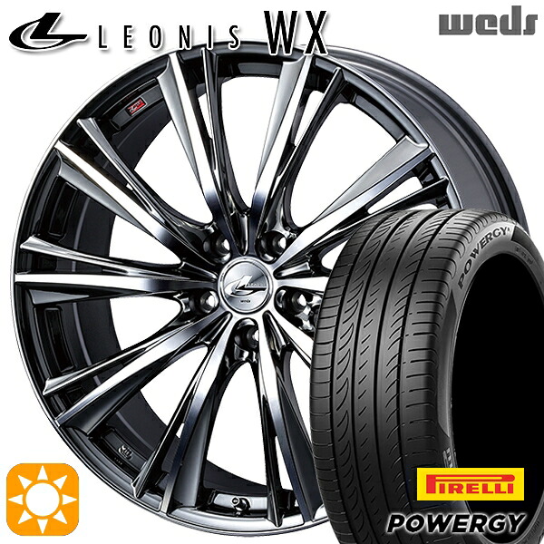 【取付対象】215/55R17 98W XL ピレリ パワジー Weds レオニス WX BMCMC (ブラックメタルコート ミラーカット) 17インチ 7.0J 5H114.3 サマータイヤホイールセット
