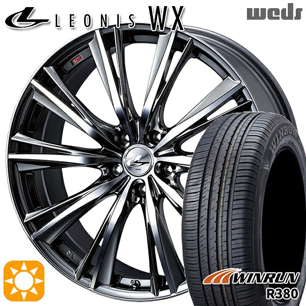 【取付対象】フォレスターSH 215/60R17 96V ウィンラン R380 Weds レオニス WX BMCMC (ブラックメタルコート ミラーカット) 17インチ 7.0J 5H100 サマータイヤホイールセット