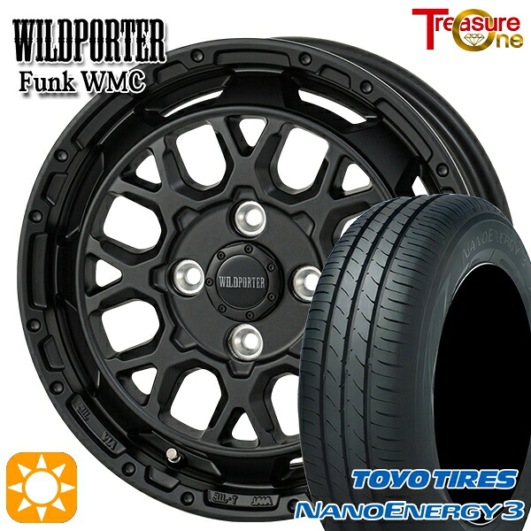 【取付対象】エブリィワゴン 165/60R14 75H トーヨー ナノエナジー3 トレジャーワン ワイルドポーター ファンク WMC MBK 14インチ 4.5J 4H100 サマータイヤホイールセット ｜格安タイヤホイールジャストパーツ