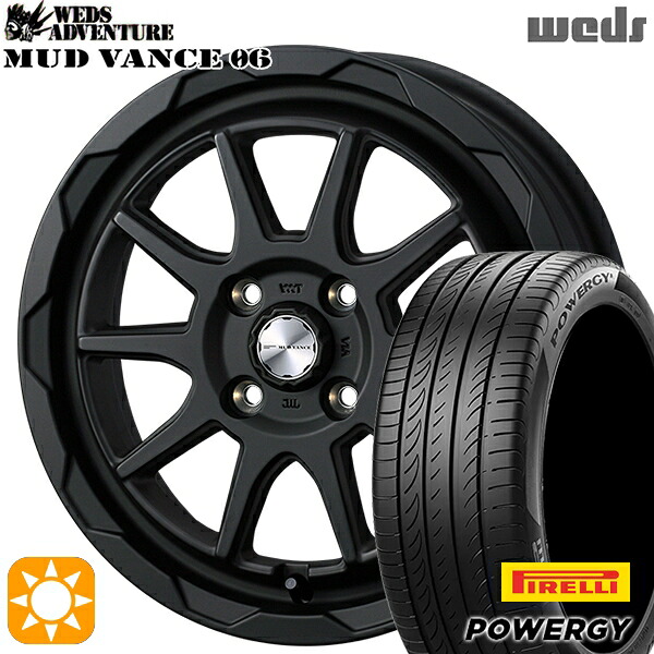 【取付対象】ライズ ロッキー 205/60R16 92H ピレリ パワジー Weds マッドヴァンス06 フルマットブラック 16インチ 6.0J 4H100 サマータイヤホイールセット