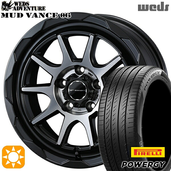 【取付対象】ヴェゼル オデッセイ 215/60R16 95H ピレリ パワジー Weds マッドヴァンス06 マットブラックポリッシュ 16インチ 7.0J 5H114.3 サマータイヤホイールセット
