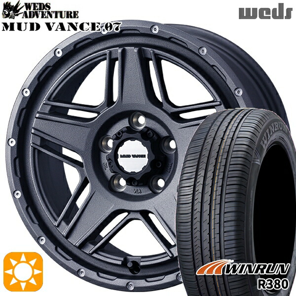 【取付対象】エスティマ ヤリスクロス 215/60R16 95H ウィンラン R380 Weds マッドヴァンス07 フリントグレイ 16インチ 7.0J 5H114.3 サマータイヤホイールセット