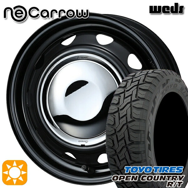 【取付対象】145/80R12 80/78N (145R12 6PR 相当) LT トーヨー オープンカントリー R/T Weds ネオキャロ セミマットブラック/クロームキャップ 12インチ 3.5J 4H100 +34 サマータイヤホイールセット
