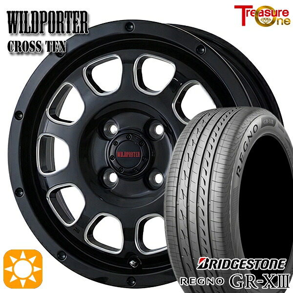 【取付対象】165/60R15 77H ブリヂストン レグノ GR-X3 トレジャーワン ワイルドポーター クロステン ブラックサイドミーリング 15インチ 4.5J 4H100 サマータイヤホイールセット