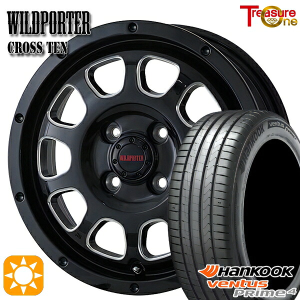 【取付対象】205/45R17 88V XL ハンコック veNtus PRime4 K135 トレジャーワン ワイルドポーター クロステン BK/SM 17インチ 6.5J 4H100 サマータイヤホイールセット