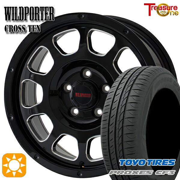 【取付対象】アイシス ノア/ヴォクシー 215/45R17 91W XL トーヨー プロクセス CF3 トレジャーワン ワイルドポーター クロステン ブラックサイドミーリング 17インチ 7.5J 5H114.3 サマータイヤホイールセット |格安タイヤホイールジャストパーツ