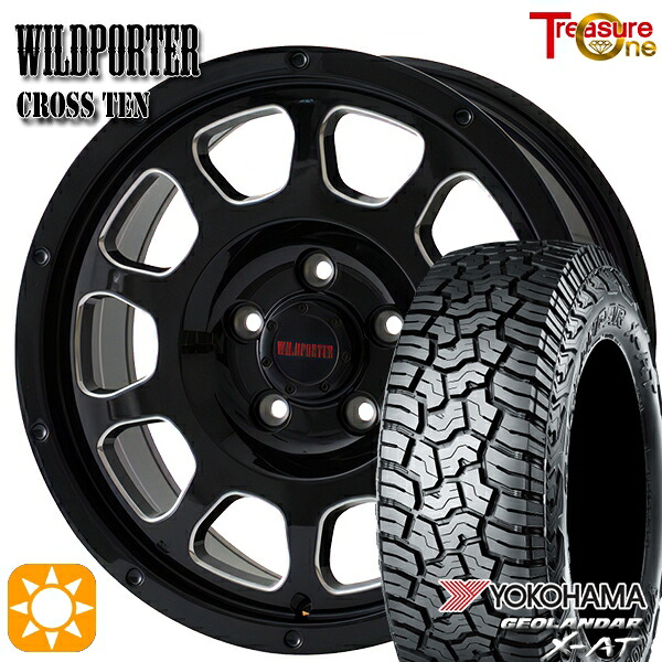 【取付対象】デリカD5 LT215/70R16 100/97Q ヨコハマ ジオランダー X-AT G016 トレジャーワン ワイルドポーター クロステン BK/SM 16インチ 7.0J 5H114.3 サマータイヤホイールセット