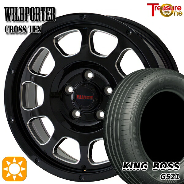 【取付対象】215/60R16 95V キングボス G521 トレジャーワン ワイルドポーター クロステン BK/SM 16インチ 7.0J 5H114.3 サマータイヤホイールセット |格安タイヤホイールジャストパーツ