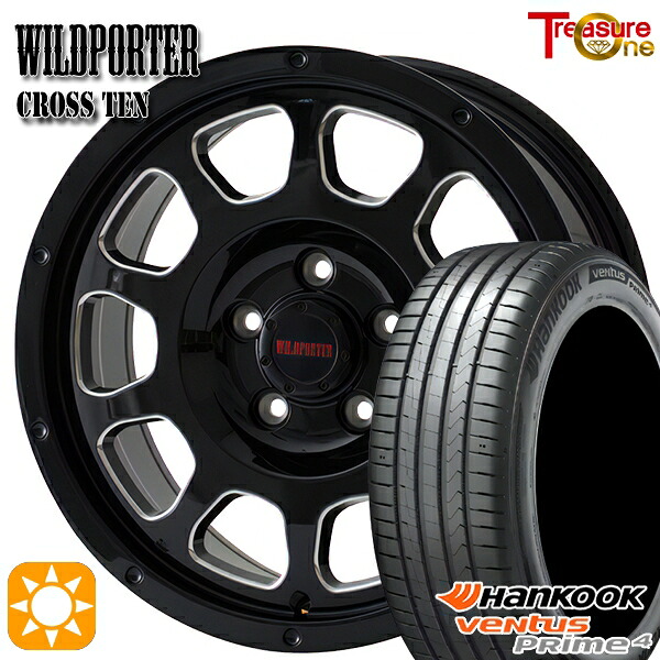 【取付対象】225/60R17 99V ハンコック veNtus PRime4 K135A トレジャーワン ワイルドポーター クロステン BK/SM 17インチ 7.5J 5H114.3 サマータイヤホイールセット |格安タイヤホイールジャストパーツ