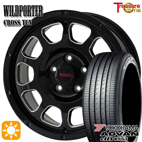 【取付対象】プリウスα ストリーム 205/60R16 92V ヨコハマ アドバンデシベル V553 トレジャーワン ワイルドポーター クロステン ブラックサイドミーリング 16インチ 7.0J 5H114.3 サマータイヤホイールセット |格安タイヤホイールジャストパーツ
