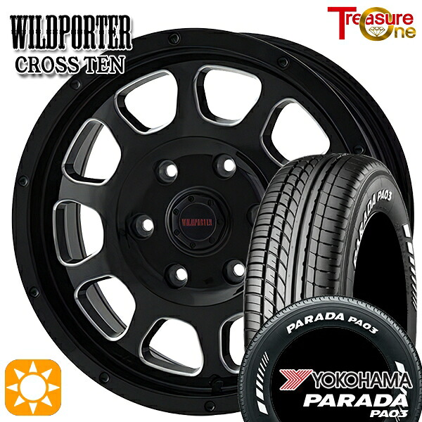 【取付対象】215/65R16C 109/107S ヨコハマ パラダ PA03 ホワイトレター トレジャーワン ワイルドポーター クロステン BK/SM 16インチ 6.5J 6H139.7 サマータイヤホイールセット |格安タイヤホイールジャストパーツ