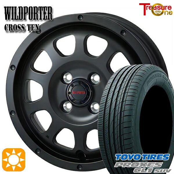 【取付対象】ライズ ロッキー 195/60R17 90H トーヨー プロクセス CL1 SUV トレジャーワン ワイルドポーター クロステン マットブラック 17インチ 6.5J 4H100 サマータイヤホイールセット