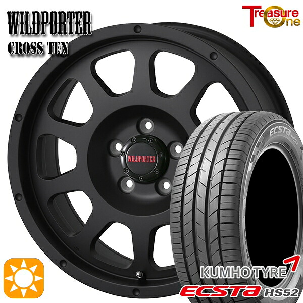 【取付対象】C-HR カローラクロス 215/60R17 100V XL クムホ エクスタ HS52 トレジャーワン ワイルドポーター クロステン マットブラック 17インチ 7.5J 5H114.3 サマータイヤホイールセット