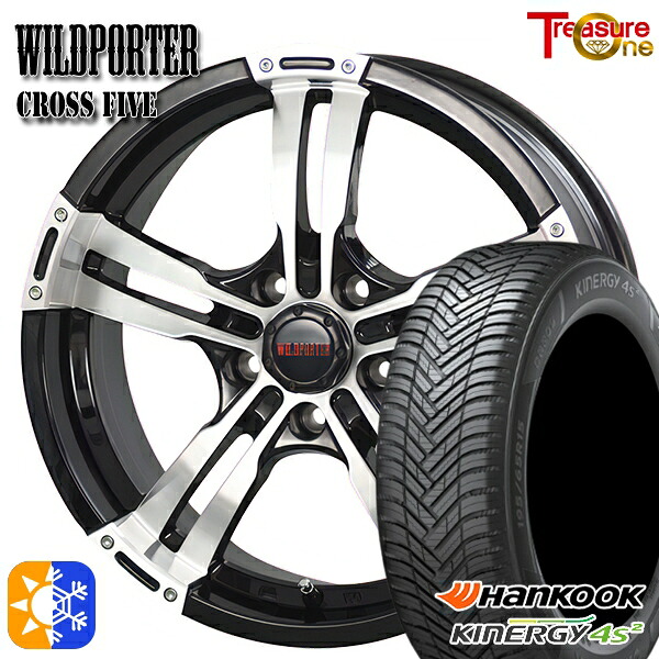 ヴェゼル オデッセイ 215/60R16 99V XL ハンコック KInERGy 4s 2 (H750) トレジャーワン ワイルドポーター クロスファイブ ブラックポリッシュ 16インチ 7.0J 5H114.3 オールシーズンタイヤホイールセット