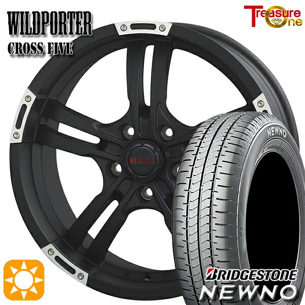 【取付対象】215/65R16 98H ブリヂストン ニューノ トレジャーワン ワイルドポーター クロスファイブ MBP 16インチ 7.0J 5H114.3 サマータイヤホイールセット