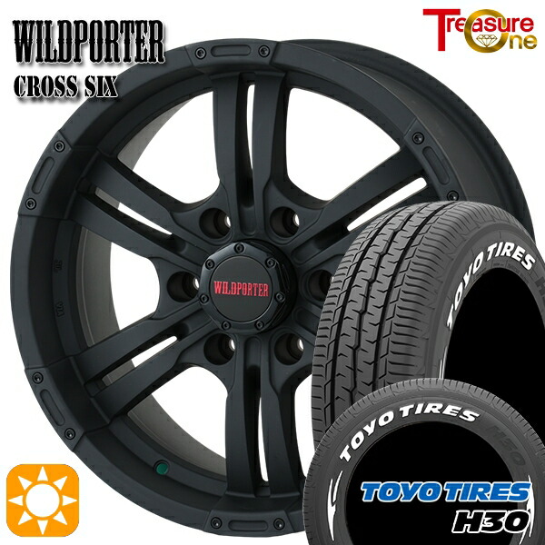 【取付対象】NV350キャラバン 215/60R17 109/107R トーヨー H30 ホワイトレター トレジャーワン ワイルドポーター クロスシックス マットブラック 17インチ 6.5J 6H139.7 +48 サマータイヤホイールセット ｜格安タイヤホイールジャストパーツ 84,150円