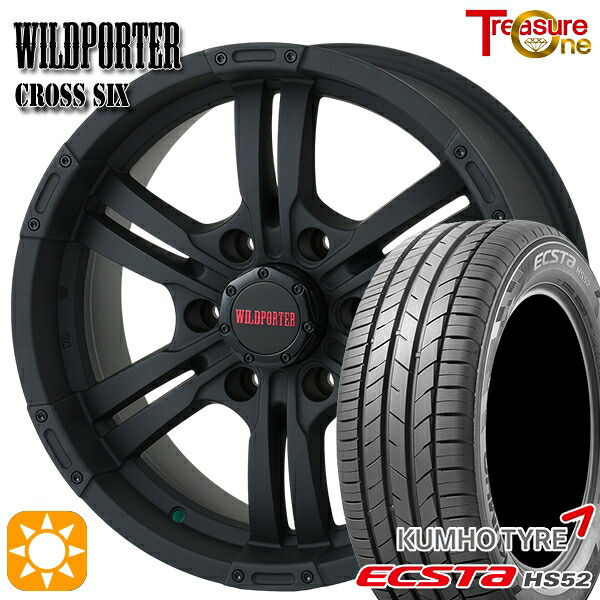 【取付対象】200系ハイエース 215/60R17 100V XL クムホ エクスタ HS52 トレジャーワン ワイルドポーター クロスシックス マットブラック 17インチ 6.5J 6H139.7 +38 サマータイヤホイールセット ｜格安タイヤホイールジャストパーツ